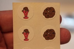 Vintage CTP Scratch ‘n Sniff Sticker sheet ice cream sundae chocolate cookie