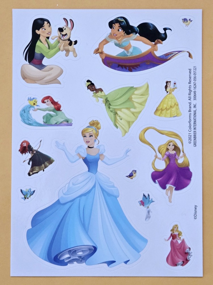 Disney, Princess Sticker Single Sheet
