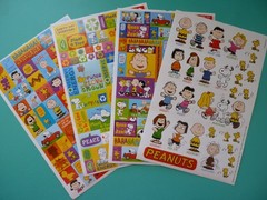 Peanuts Gang Stickers (4) Large Sheets 9×6 Snoopy Woodstock Charlie Brown Linus