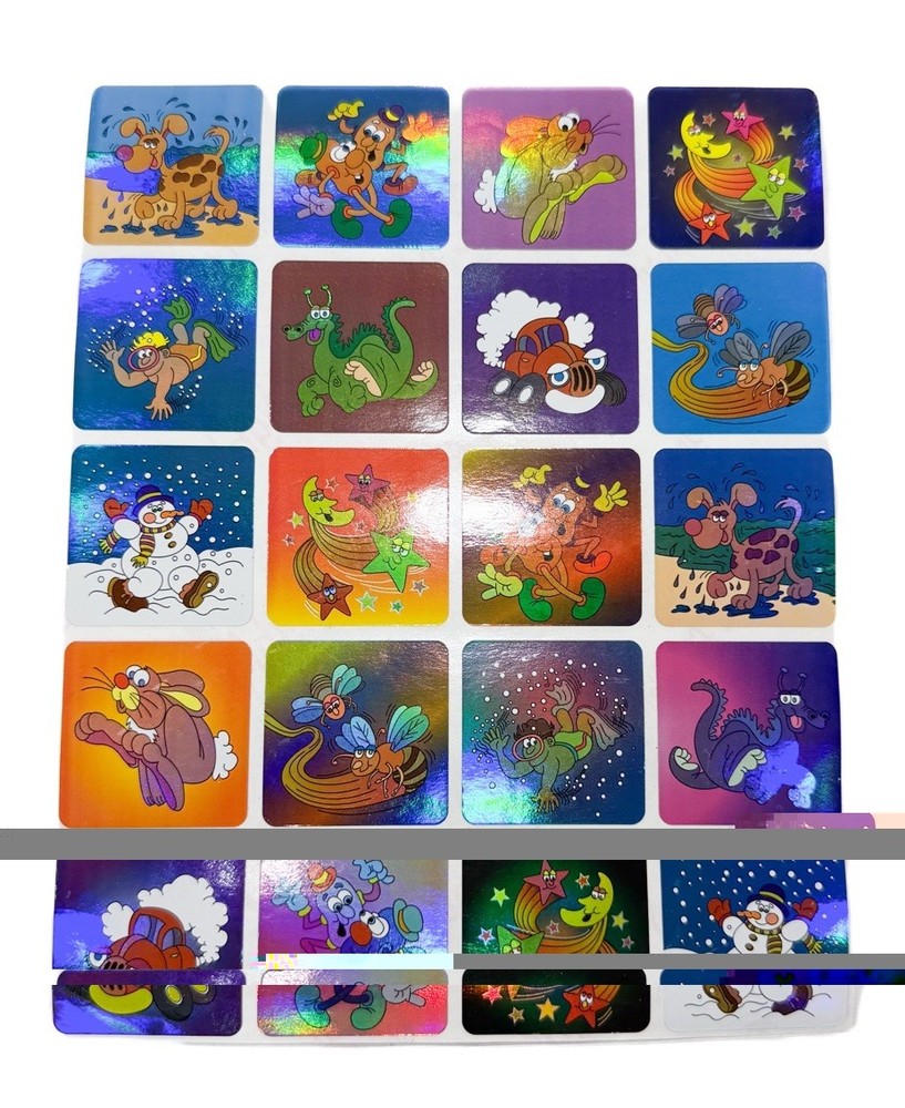 NEW SHM-00 VTG Stickers Highlights for Children Cartoon Shiny Sheet Page 8″x7″