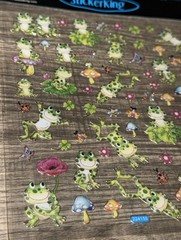 Stickers SK Cute Spotted Frogs Leaping Spots Lily Pads Mushrooms Butterflies