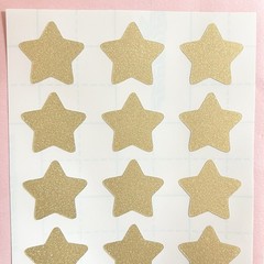 Gold Shimmer Vinyl Star Stickers! – 0.5 to 3 inch – Choose a Size!