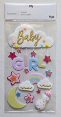 Baby Girl Cloud Rainbow Moon Stars Bottle Scrapbooking Stickers Recollections
