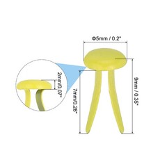 200 PCS Paper Brass Fasteners Split Pins Pastel Mini, Yellow, 5 x 9 mm