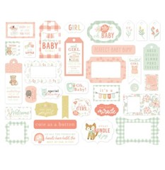 1 Pack of Echo Park Paper IT’S A GIRL Baby Shower Frames & Tags Ephemera Pieces