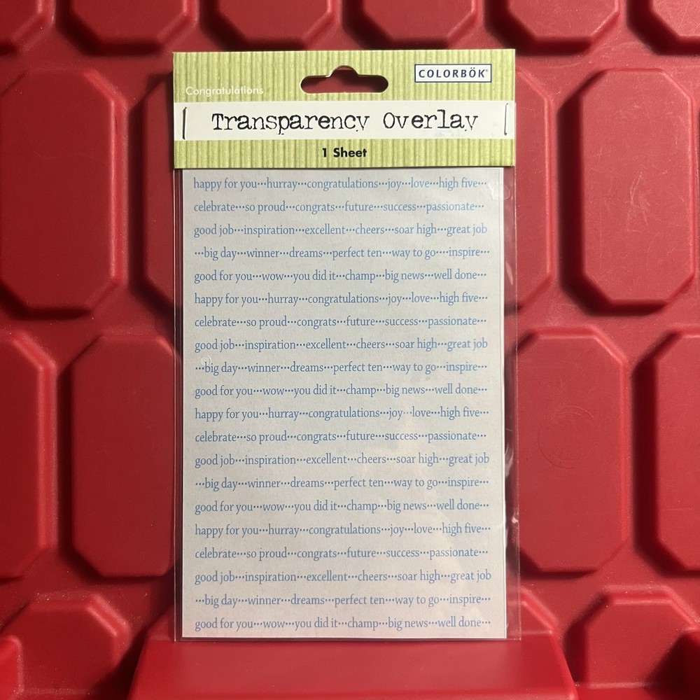 Colorbok Congratulations Transparency Overlay 1 Sheet Scrapbooking Brand NEW