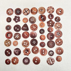 Vintage Style Button Cardstock Stickers Brown Scrapbooking Junk Journal Collage
