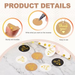 100 Pcs 1.6 Inch Thank You Gift Tags Round Paper Labels with String Brown