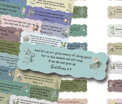 30Pcs Random Bible Verses Journaling Faith Label Wildflower Waterproof Stickers