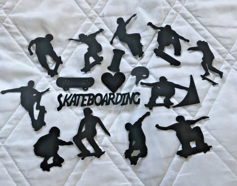Skateboarding die cuts, Embellishments, Silhouettes..15 pieces/punches
