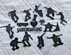 Skateboarding die cuts, Embellishments, Silhouettes..15 pieces/punches