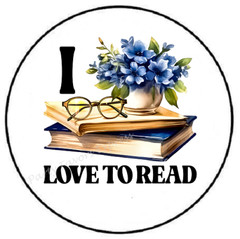 I LOVE TO READ BOOKS ENVELOPE SEALS LABELS STICKERS PARTY FAVORS