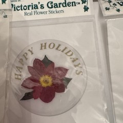 Victoria’s Garden Real Flower Stickers, Holiday Theme, Multicolor Assorted