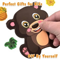 Aowplc 48 Sheets Make-a-Face Animal Stickers Mix and Match for Kids Party Favors