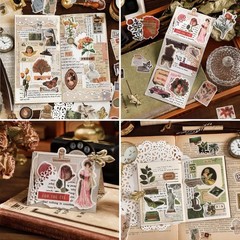 Maxleaf Vintage Washi Sticker Set, 400PCS Floral Retro Nostalgic Multicolor