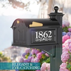 House Numbers Decal, Farmhouse Style Mailbox Address Sign, Vinyl Stickers, White
