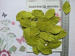 LEAVES Light GREEN LARGE x 40 Pack Paper – 48mm long x 28mm wide Manor House