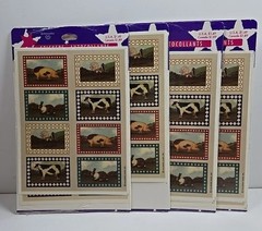 (Set of 4) Vintage Ambassador Farm Animals 4 Sheet Sticker Package. USA Made