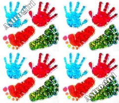 ~ Sparkle Handprints Footprints Hand Feet Foot Hambly Studio Glitter Stickers ~