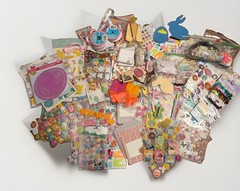 Easter Spring Scrapbooking Crafting Lot Hundreds Stickers Ribbon Misc Tons
