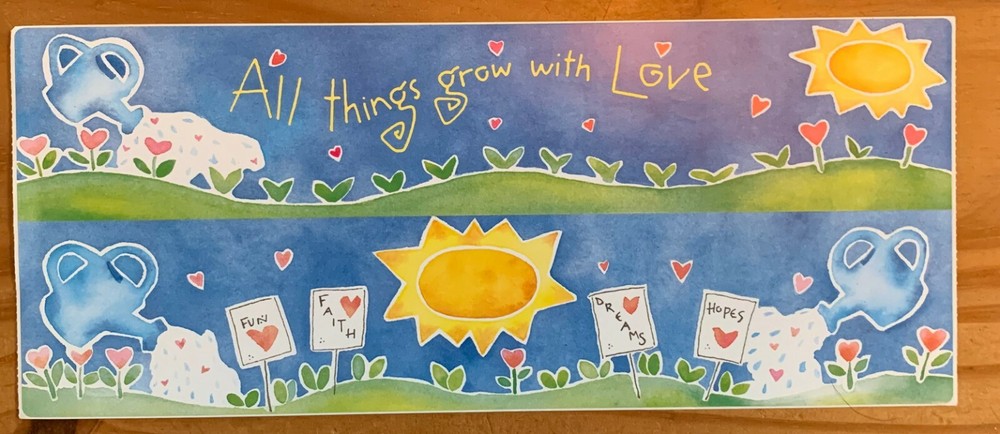 One LARGE Sheet KATHY DAVIS Grow LOVE Flowers Border Scrapbook Stickers