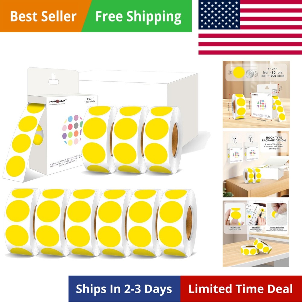 Color Code Dot Stickers, Round 1 inch Polka Circle Round Dot Labels 10000 PCS…