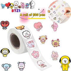 BT21 Stickers 500 Pcs Roll Cute Cartoon Anime DIY Diary Journal Decals Decors