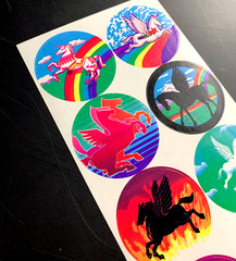 10 UNICORN PEGASUS HORSE ILLUMINATION rainbow vintage sticker decal mods