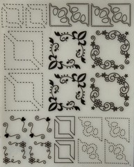 DARK BROWN PHOTO CORNER Rub-On Transfers(4”x 5”) Scrapbook•Memory•Card Making
