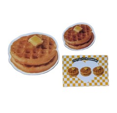 Food Butter Waffle Stickers Maple Syrup Chocolate Breakfast Delicious Lot 3 Pcs