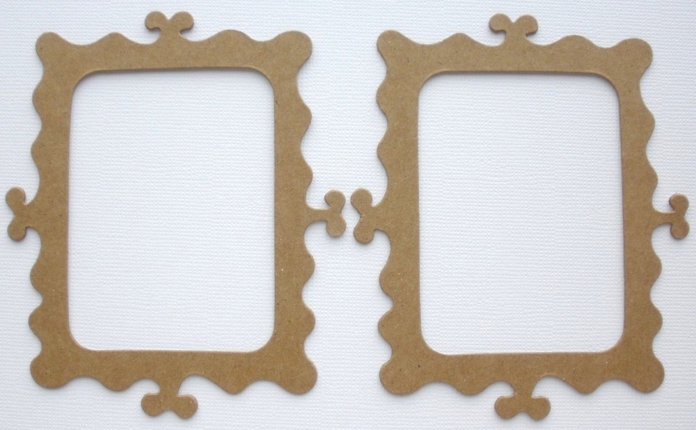 {4} *FRILLY SCALLOP FRAME* Picture Frames Chipboard Die Cuts – 3 5/8″ x 4 1/4