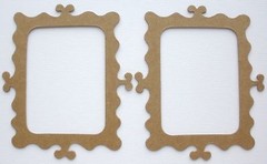 {4} *FRILLY SCALLOP FRAME* Picture Frames Chipboard Die Cuts – 3 5/8″ x 4 1/4