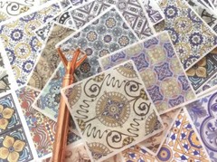 Set Of 20 Washi 2×2 Moroccan Tile Stickers Scrapbooking Junk Journal