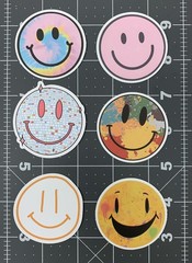 NEW Smile Face Disco Sticker lot of 6 Decals 2” Water Bottle Laptop Skateboard