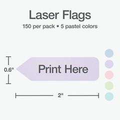 Laser Printable Flags 150 Pack, 2″x0.56″, Adhesive Tabs for Indexing &