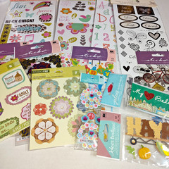 Assorted Brands Scrapbook Sticker Flowers, Art, School, Party, etc – Lot of 13