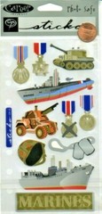 Stickopotamus Sticko Marines Theme Stickers – Medals, Dog Tags, Helmet, Tank