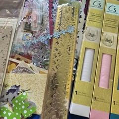 Card Making Scrapbooking LOT Embellishments Ann G, Cut Outs. 4 RollsVinyl Paper