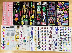 Stickopotamus Sticker Binder Denim Jeans Pocket + 97 Sticker Sheets New/Used
