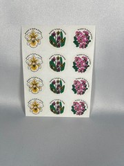 VINTAGE ORIGINAL 1982 CTP ORCHID SCRATCH ‘N SNIFF STICKERS – 4 FULL SHEETS