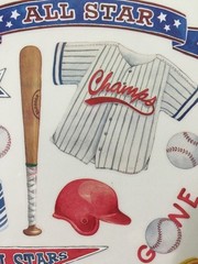 BASEBALL Clear Mylar Stickers Approx.5.5″x12″All Star•Glove•Jersey•Players •Ball
