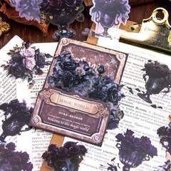 Gothic Scrapbook Stickers 180Pcs Waterproof Floral Witch Designs for Journaling