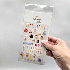 Happy Birthday Stickers Cake Is Here Korean Stationery Planners Journals
