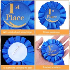3 Pack 1st Place Ribbon Satin Participation Ribbon Award Ribbons Rosette Set Hon