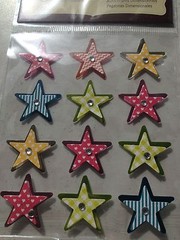 RECOLLECTIONS STICKERS GLITTER W/GEMS STARS MULTI-COLOR GLITTER WITH GEMS STARS