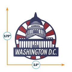 Washington D.C. Weatherproof Vinyl Travel Sticker – Gift or Souvenir