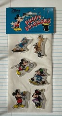 Vintage Disney Monogram Products Puffy Stickers Mickey Goofy Pluto Sealed