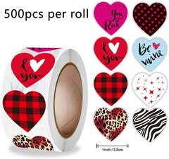 500Pcs Heart-Shaped Valentines Stickers – Perfect for DIY Crafting and Decor