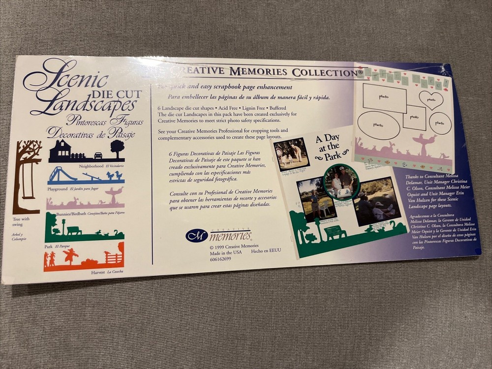 Creative Memories A DAY IN THE PARK Scenic Landscapes 6 Die Cuts Playground 1999