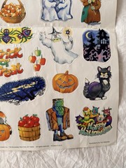 Vintage 1986 Halloween Sticker Page Sheet Printed In USA Unused